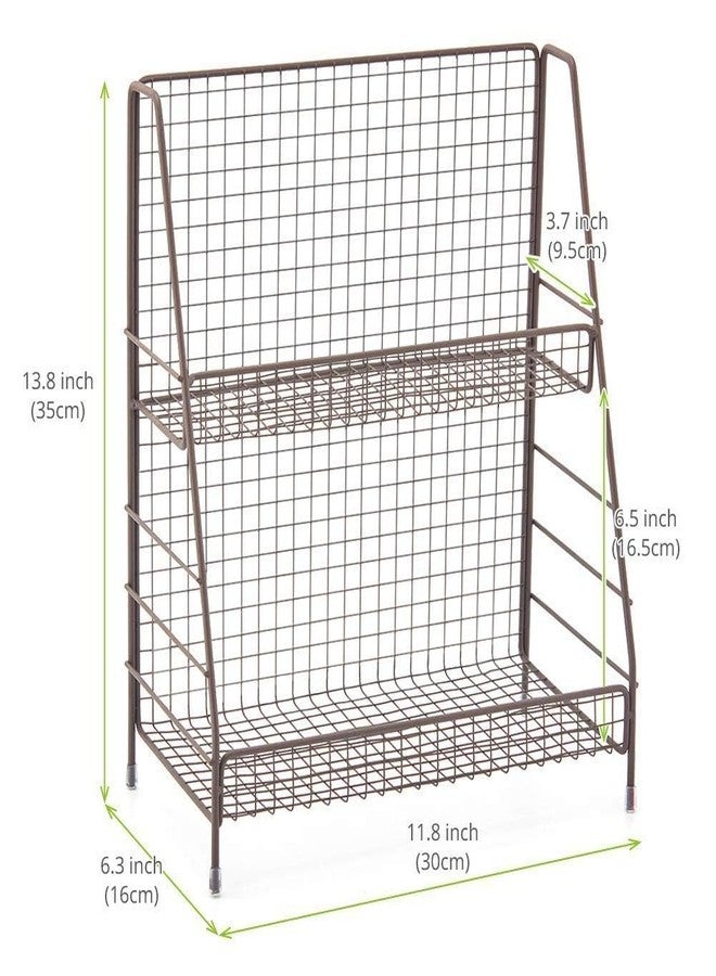 OGFC 28282 Space saving 2-Tier Organizer Rack, Wire Basket Storage Container Countertop Shelf Kitchenware Bathroom Cans Foods Spice Office - Image 3