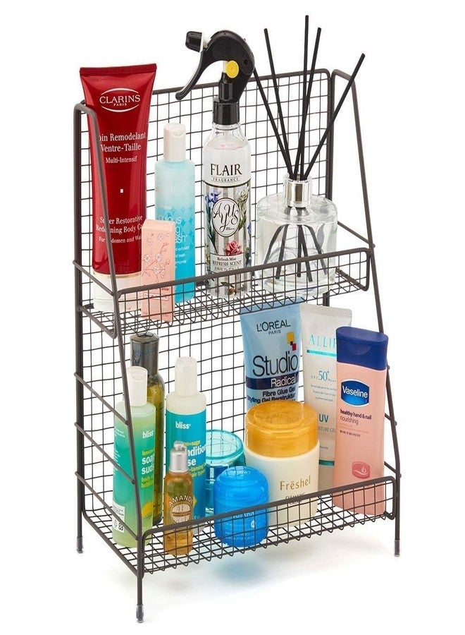 OGFC 28282 Space saving 2-Tier Organizer Rack, Wire Basket Storage Container Countertop Shelf Kitchenware Bathroom Cans Foods Spice Office - Image 1