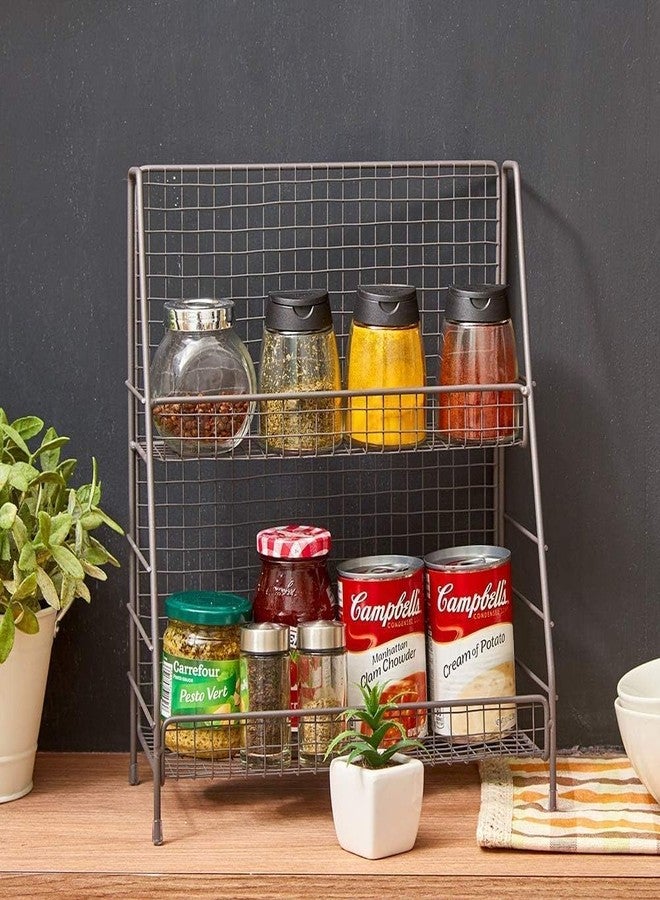 OGFC 28282 Space saving 2-Tier Organizer Rack, Wire Basket Storage Container Countertop Shelf Kitchenware Bathroom Cans Foods Spice Office - Image 5