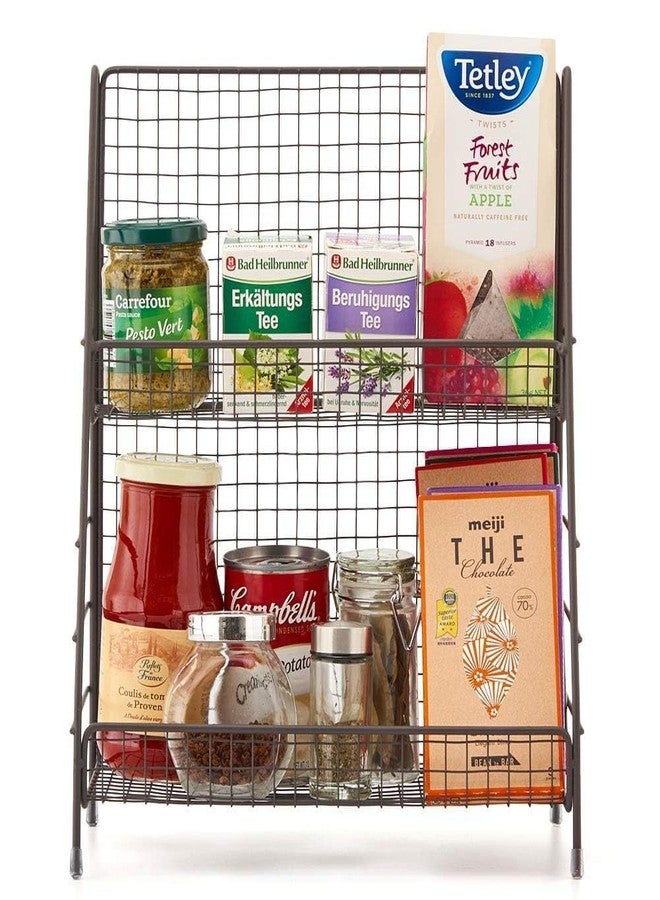 OGFC 28282 Space saving 2-Tier Organizer Rack, Wire Basket Storage Container Countertop Shelf Kitchenware Bathroom Cans Foods Spice Office - Image 4
