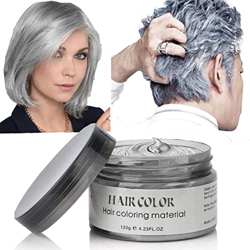 Acosexy YHMWAX Fashion Silver Gray Hair Wax Pomade - Colorful Disposable Natural Hair Styling Gel for Party, Cosplay, Masquerade - Image 2