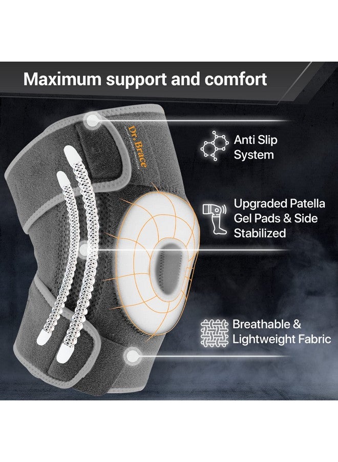 DR. BRACE DR. BRACE ELITE Knee Brace with Side Stabilizers & Patella Gel Pads for Maximum Knee Pain Support and fast recovery for men and women-Please Check How To Size Video (Moon, Large) - Image 2