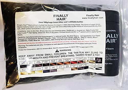 Finally Hair Hair Building Fibers 200 Grams 7 Oz With Bottle By Finally Hair 50g4 Medium Brown