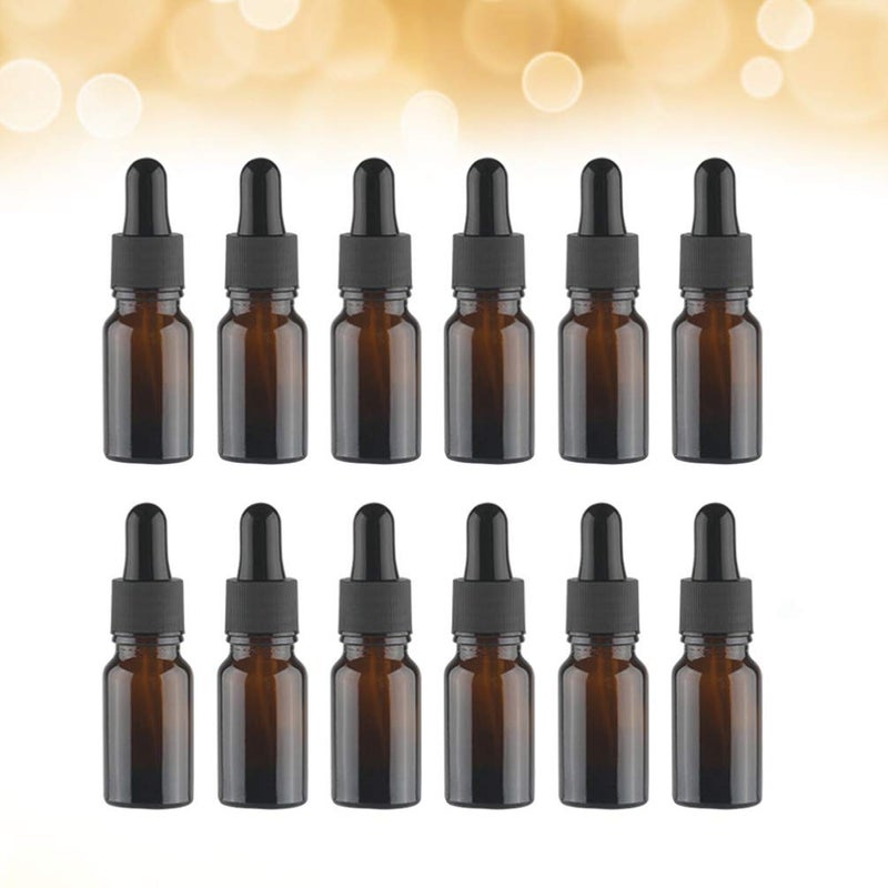 12 Pack 10ml Glass Essential Oil Dropper Bottles Travel Size 0 3 Ounces - Image 3