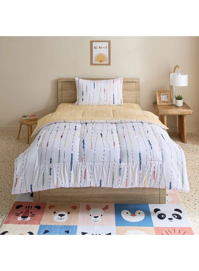 Home Box Joy Slumber 2-Piece Poppin Twin Microfibre Comforter Set - 160x220 cm