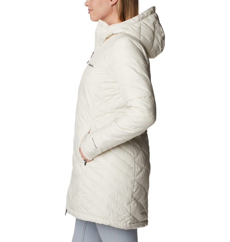 Columbia Women's Heavenly Long Hooded Jacket, Chalk, Large - Image 3