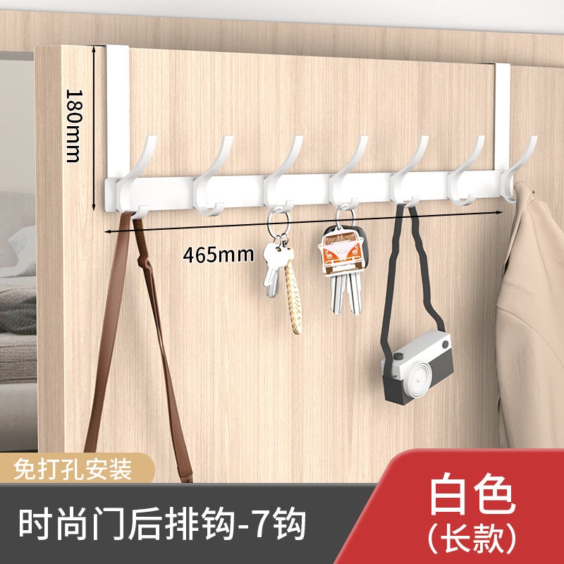 Behind-The-Door Hook Space Aluminum Punch-Free Bathroom Hook Bedroom Storage Clothes Hanger Hook Wall Clothes Hook - Image 1