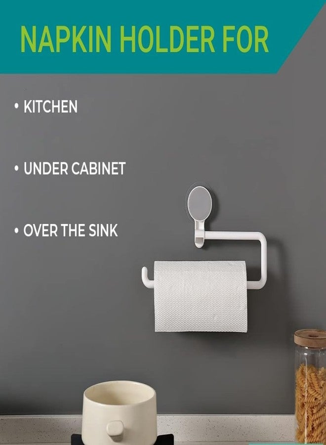 STEFFAN Self Adhesive Toilet Paper Holder, No-Drill Bathroom Tissue Roll Holder with Strong Magic Sticker, Wall Mounted Multifunctional Paper & Napkin Holder for Bathroom & Kitchen - Image 2