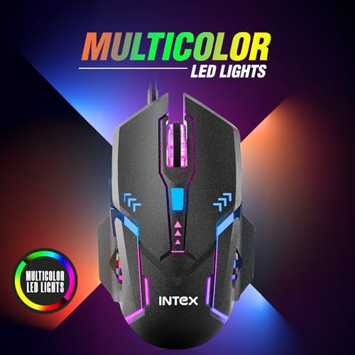 Intex Nova Gaming Wired Mouse | 4 DPI Shift with Max 3200 DPI | RGB Light | 1 Million Button & Smooth Scrolling | 1.4m Plug & Play Cable | Ergonomic Mouse for Win/iOS/Android (Black) - Image 3