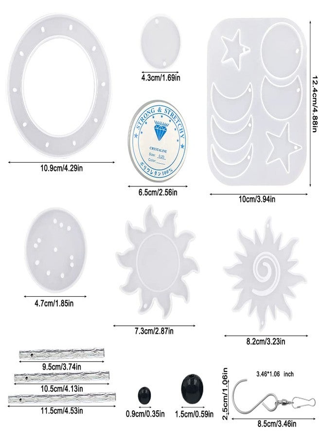 DLAND Sun Resin Molds, 65 Pcs Wind Chimes Silicione Molds Kit Resin Molds Silicone Epoxy Wind Chimes Casting Mold for DIY, Keychain Earring Pendants Bag Phone Case Decorations Home Decorations. - Image 3