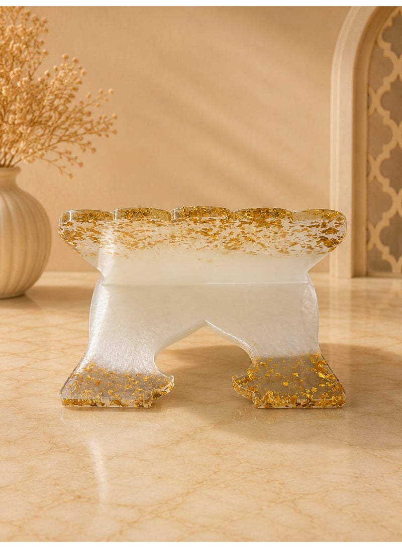 Luxury Resin Holy Quran Stand Decorated with Gold Leaf - Modern Islamic Design Book Rest - Image 2