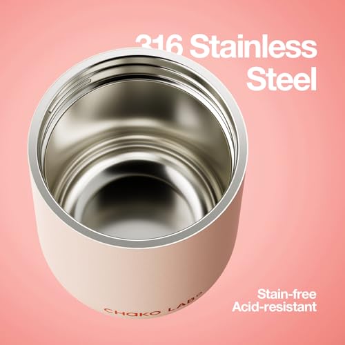 CHAKO LAB Food Jar 15 oz | Stainless Steel Vacuum Insulated for Hot Food and Cold Food | Wide Mouth Leak Proof Lunch Storage for Smoothie Bowl, Soup, Yogurt(Pink and Orange) - Image 5
