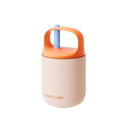 CHAKO LAB Food Jar 15 oz | Stainless Steel Vacuum Insulated for Hot Food and Cold Food | Wide Mouth Leak Proof Lunch Storage for Smoothie Bowl, Soup, Yogurt(Pink and Orange) - Image 1