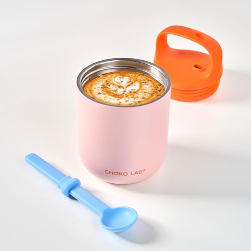 CHAKO LAB Food Jar 15 oz | Stainless Steel Vacuum Insulated for Hot Food and Cold Food | Wide Mouth Leak Proof Lunch Storage for Smoothie Bowl, Soup, Yogurt(Pink and Orange) - Image 4
