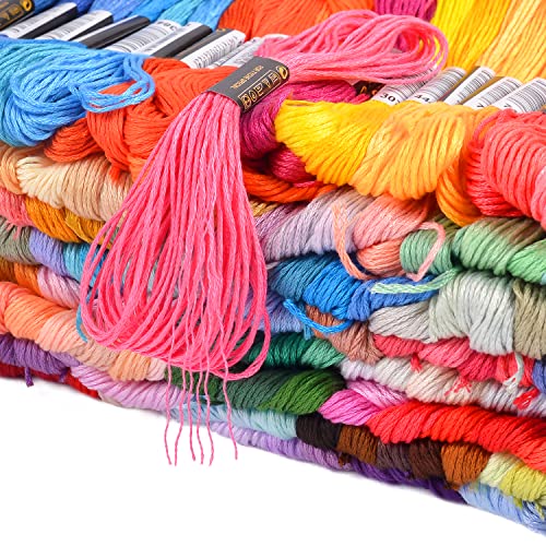 VICOVI 200 Skeins Embroidery Floss and 30 Skeins White & Black Embroidery Thread for Friendship Bracelet String Cross Stitch DIY String Art with 20 PCS Floss Bobbins - Image 3