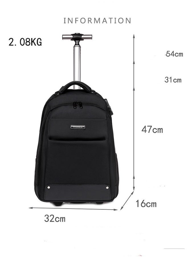 Generic - 18 Inch Rolling Backpack Trolley for Travel Professional Laptop Travel Suitcase Business for Unisex Carry-On Luggage Lightweight Trolley School Bag for College Student - Image 1