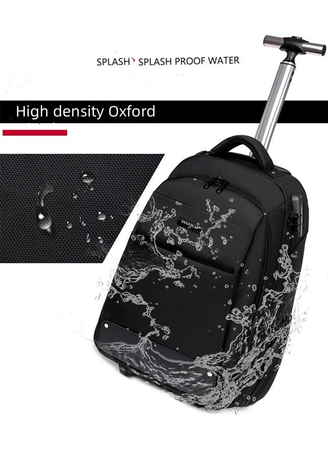 Generic - 18 Inch Rolling Backpack Trolley for Travel Professional Laptop Travel Suitcase Business for Unisex Carry-On Luggage Lightweight Trolley School Bag for College Student - Image 1
