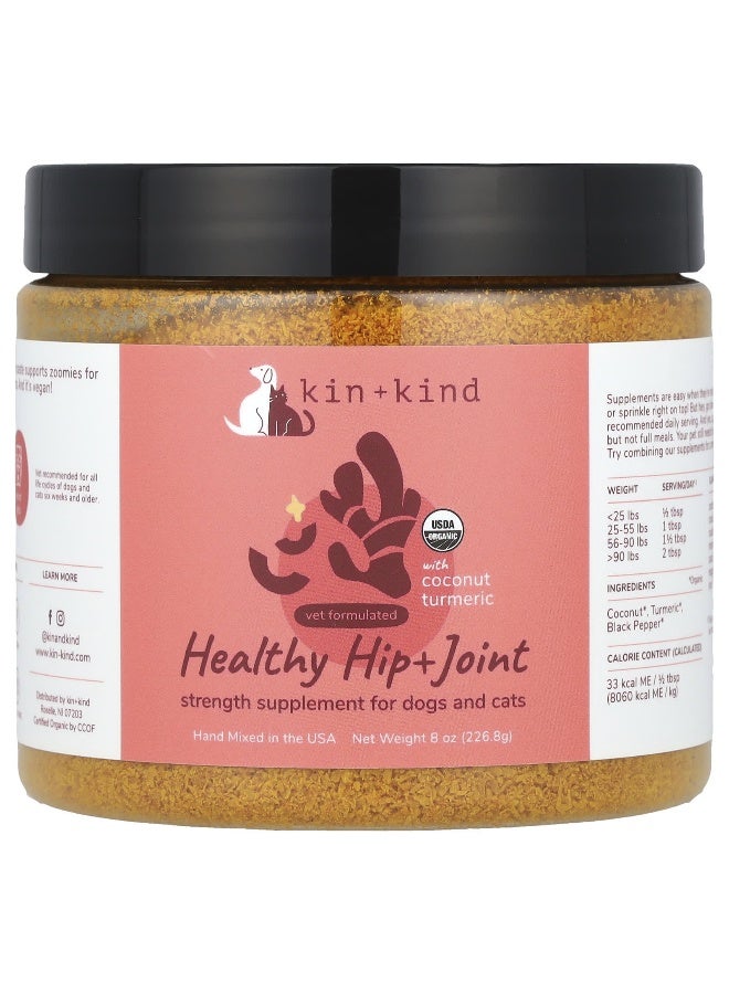 Kin+Kind, Healthy Hip + Joint, Strength Supplement For Dogs and Cats, with Coconut Turmeric , 8 oz (226. 8 g) - Image 1