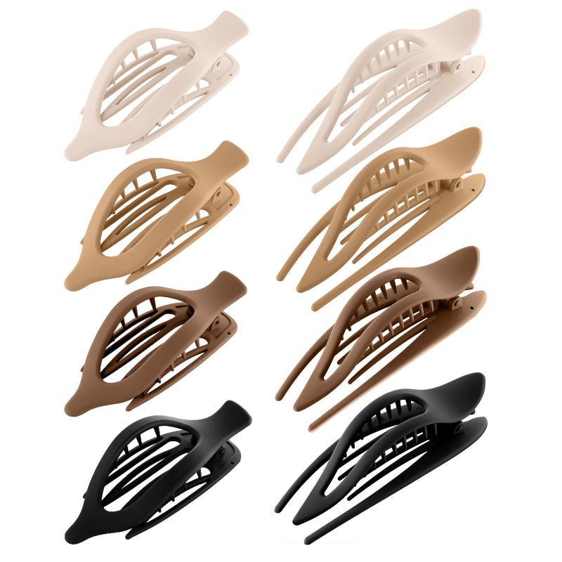 DEPOKA Flat Hair Clips for Women-8Pcs Large Matte No-Slip French Concord Claws, Accessories for Thick & Thin Hair (Neutral, Bundle) - Image 1