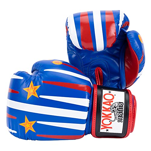 YOKKAO Muay Thai Redgammon Boxing Gloves - Blue - 12oz - Image 1