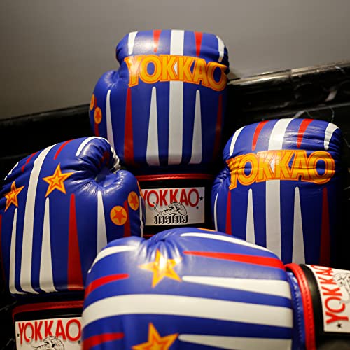 YOKKAO Muay Thai Redgammon Boxing Gloves - Blue - 12oz - Image 5