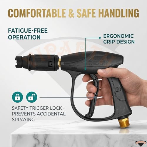 VIPARTH Pressure Washer Water Spray Gun for Car Wash Floor Cleaning | Free Inlet Filter | Suitable for every Pressure Washer | Universal Fitting | Durable | Metal - Image 5