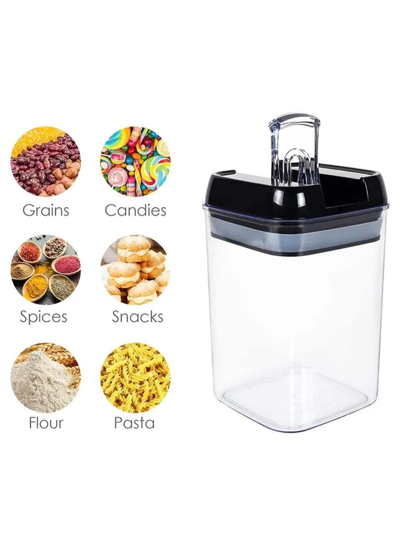 NANAO 7pc Air-Tight Food Storage Containers - 100% Leakproof BPA-Free Kitchen Set for Cereal/Flour/Pasta, Includes Labels + Marker + Measuring Spoons (Stackable Space-Saving)  - Image 2