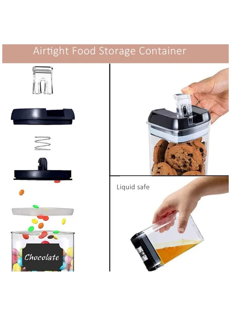 NANAO 7pc Air-Tight Food Storage Containers - 100% Leakproof BPA-Free Kitchen Set for Cereal/Flour/Pasta, Includes Labels + Marker + Measuring Spoons (Stackable Space-Saving)  - Image 4