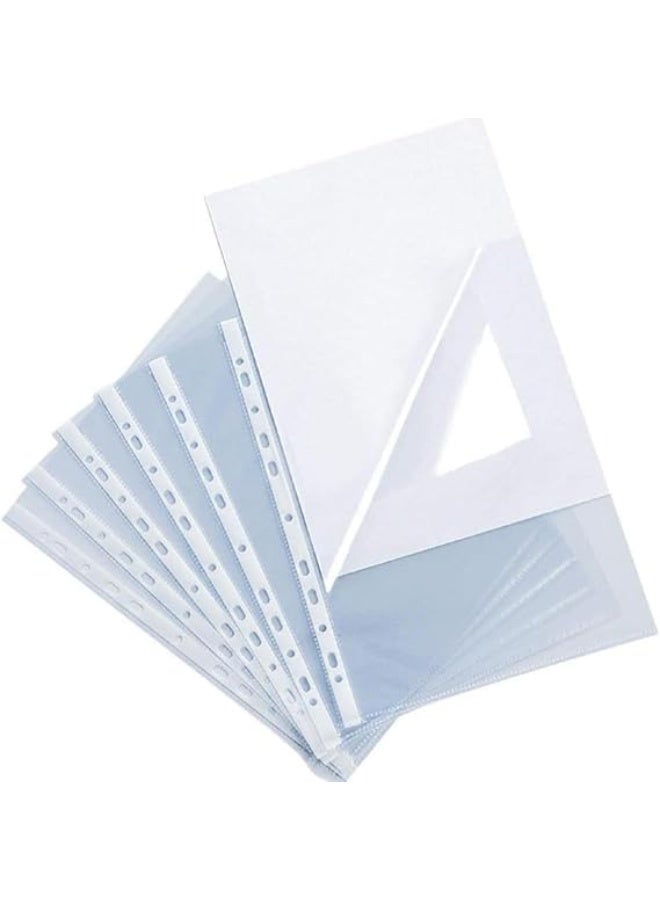 Plastic Punched Pockets A4 | Clear Sheet Protectors 100 PCS | 40 Mic | Document Sleeves | File Pockets | Binder Sleeves | Transparent Pages | Folder Filing Sheets