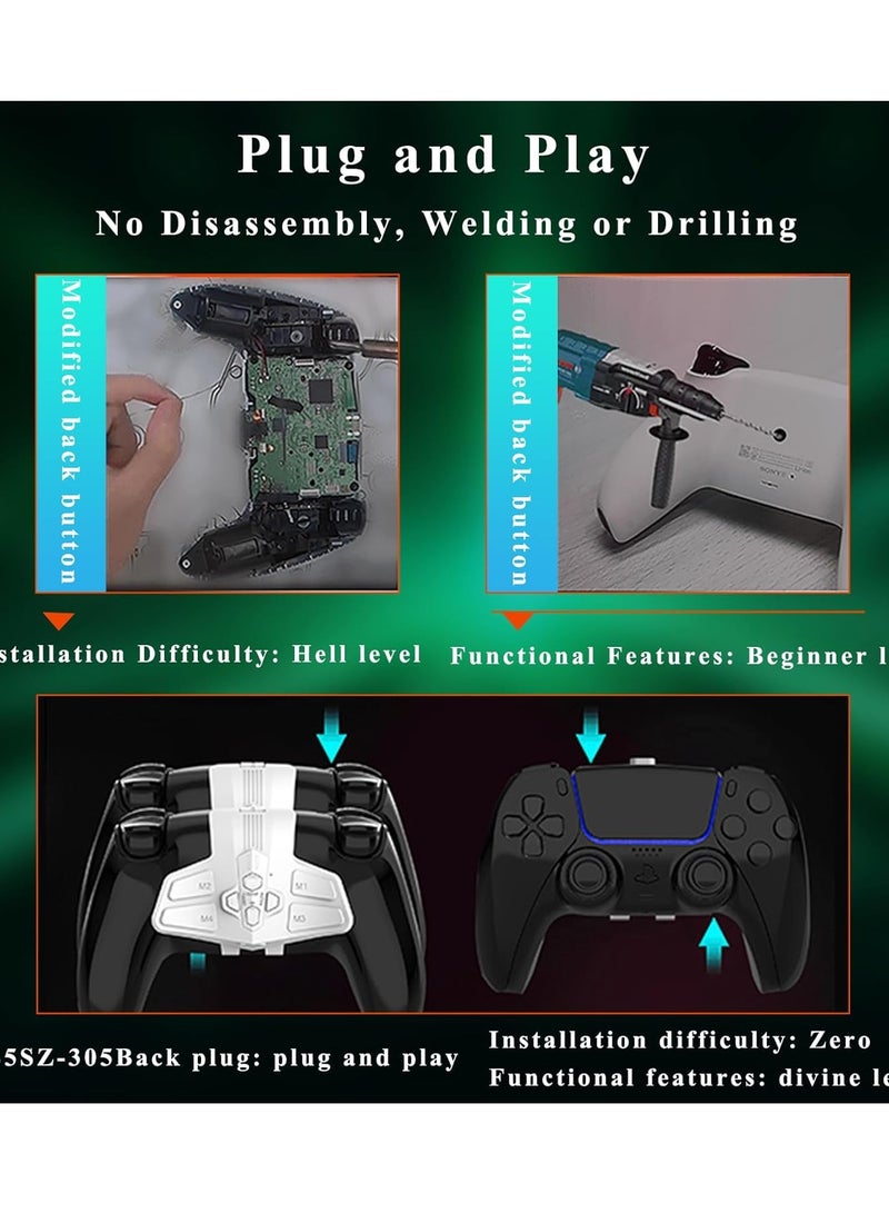 PS5 Bluetooth wireless gamepad plug-in back on with continuous programming custom mapping four back keys - Image 5