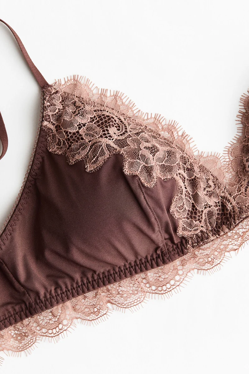 H&M Padded soft microfibre and lace bra