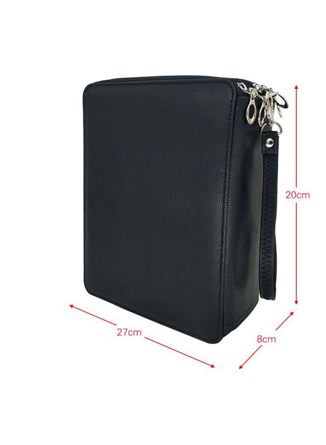 NIBEMINENT PU Leather Pencil Case With Strap Black/Silver  - Image 4