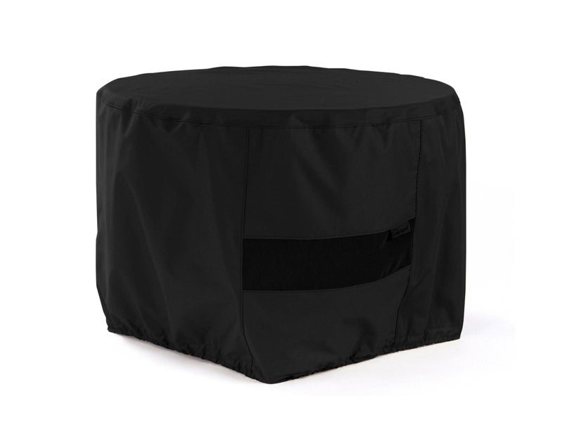 Covermates Classic Round Outdoor Fire Pit Cover â€“ All-Weather, Water-Resistant Heavy-Duty Viny with Mesh Vent, Elastic Hem for Patio Furniture Protection, Round 30DIAMETER x 25H, Black - Image 1