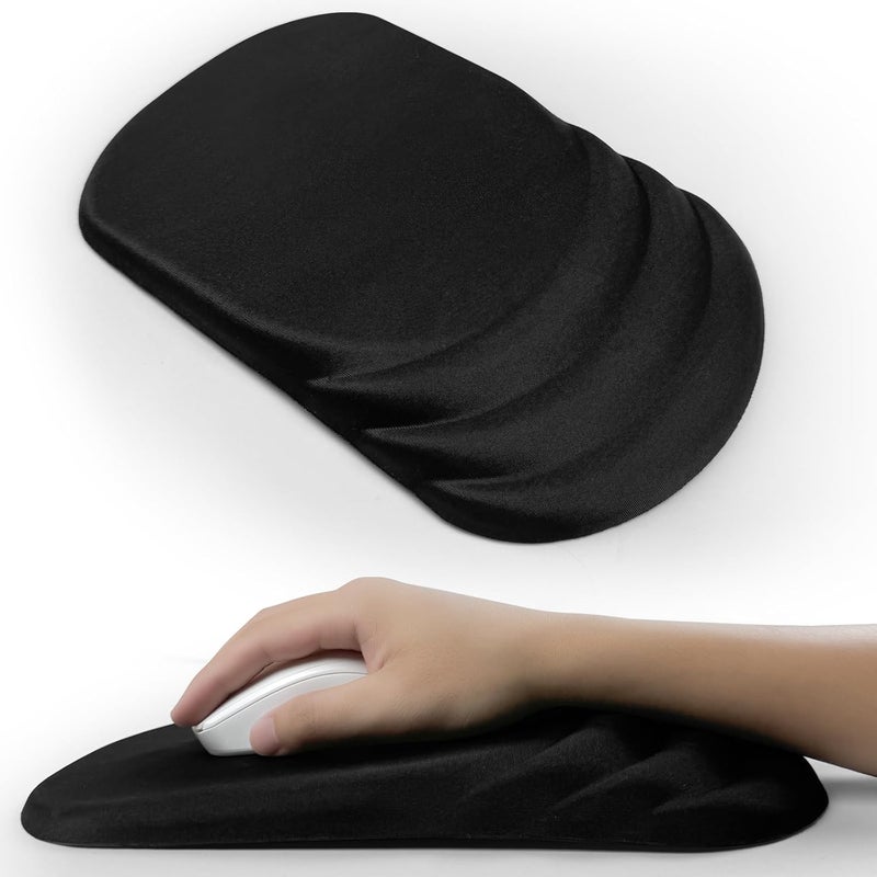 KEPUTAIER Ergonomic Mouse Pad Wrist Support，Wrist Rest Mouse pad for Carpal Tunnel Pain Relief with Memory Foam&Non-Slip PU Base, Mouse Pads for Wireless Mouse & Desk (12x8 inch,Black) - Image 1
