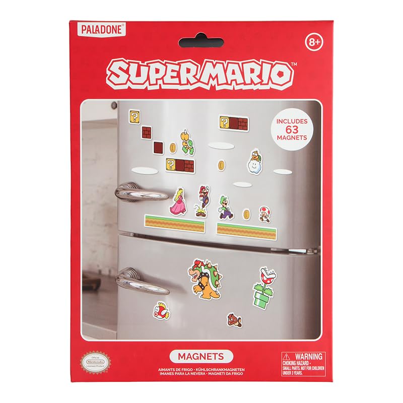 Paladone Nintendo Official Licensed Super Mario Bros Refrigerator Magnets by Paladone, 63 Iconic Mario Character Magnetic Set, Retro Gaming Gift Decor for Whiteboards, Fridge and Locker Decorations - Image 4