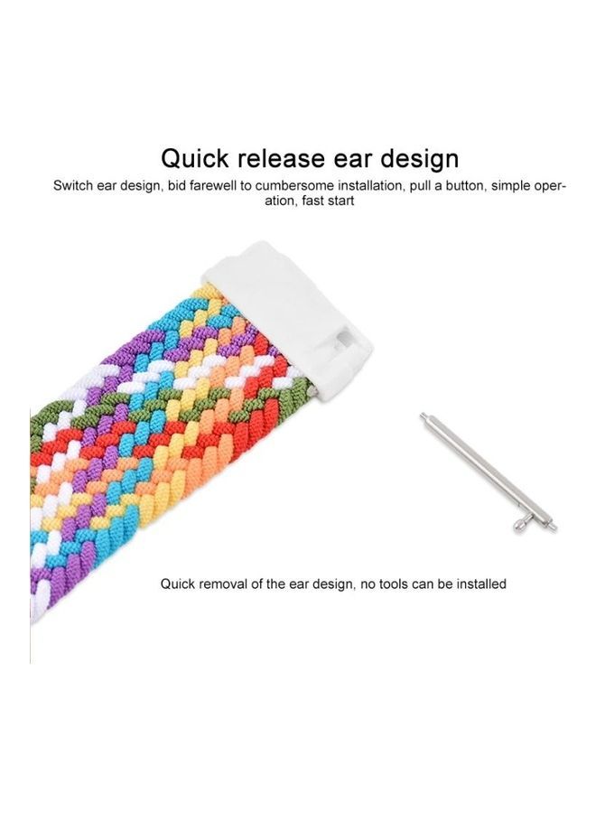 NIBEMINENT Adjustable Nylon Braided Replacement Watchband For Samsung Galaxy Watch 46mm Black/White  - Image 4