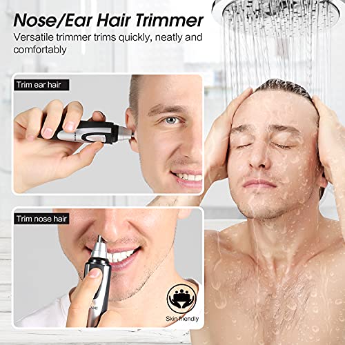 ZORAMI Ear and Nose Hair Trimmer Clipper - 2025 Professional Painless Eyebrow & Facial Hair Trimmer for Men Women, Battery-Operated Trimmer with IPX7 Waterproof, Dual Edge Blades for Easy Cleansing Black - Image 2