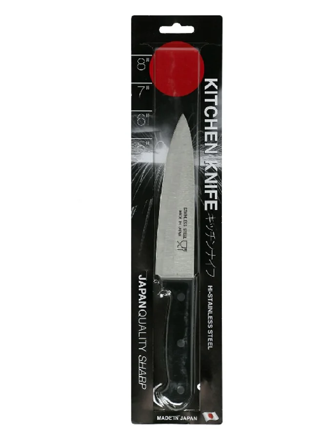 HONEYBEE Stainless Steel Kitchen Knife with Ergonomic Handle Black and Silver 6 Inch 2001-FGG-6