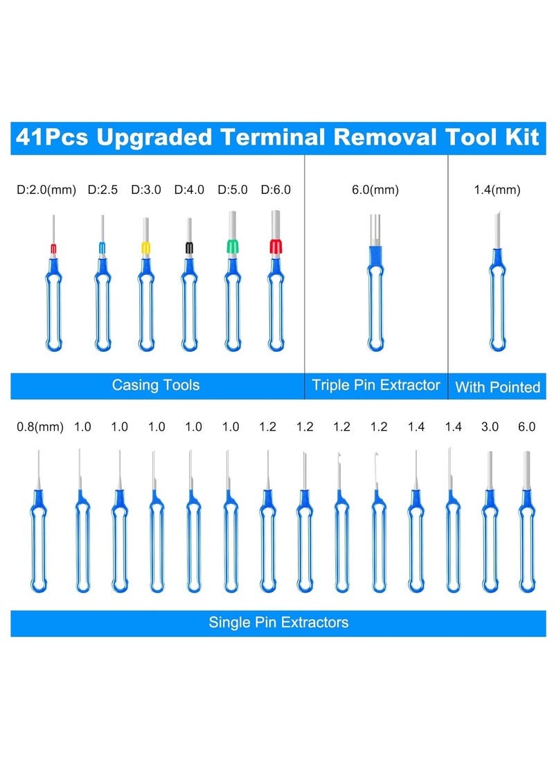 PCS Terminal Removal Tool Kit, Upgraded Pin Extractor Tool, Terminal Ejector Kit, Electrical Wire Connector Pin Removal Tool Kit with a Protective Bag for Car Automotive Most Connector Terminal