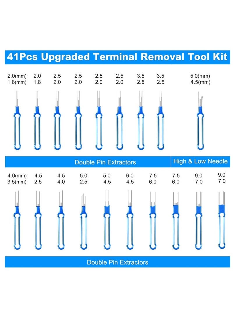 PCS Terminal Removal Tool Kit, Upgraded Pin Extractor Tool, Terminal Ejector Kit, Electrical Wire Connector Pin Removal Tool Kit with a Protective Bag for Car Automotive Most Connector Terminal