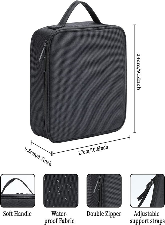 كوسلوكس حقيبة مكياج سفر من النايلون من COSLUXE، حقيبة مستحضرات تجميل، منظم حقيبة أدوات تجميل، حقيبة تخزين محمولة للفنانين مع فواصل قابلة للتعديل لمستحضرات التجميل وفرش المكياج والمجوهرات والملحقات الرقمية - أسود - Image 5