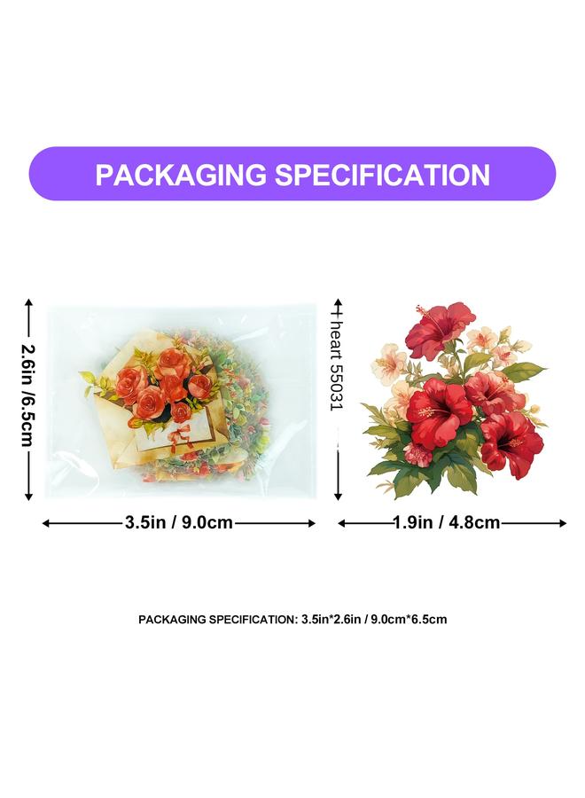 Bluejw 50 Neon Rose Stickers PET Material Waterproof Transparent Stickers Hand Account Couple Gift Decoration - Image 3