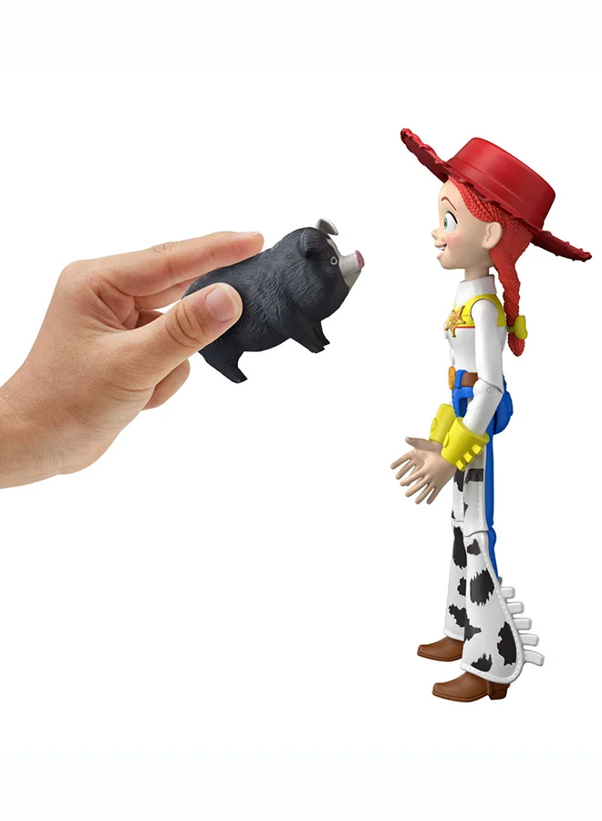 ديزني ​Mattel Disney and Pixar Toy Story 5 Critter Talk Jessie, 12 Inch Posable Action Figure Toy & Jimmy Dean, 35 Plus Movie Sounds & Phrases​