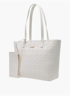 MISSY Women Embossed Monogram Tote Bag with Zip Closure and Coin Pouch  - Image 2