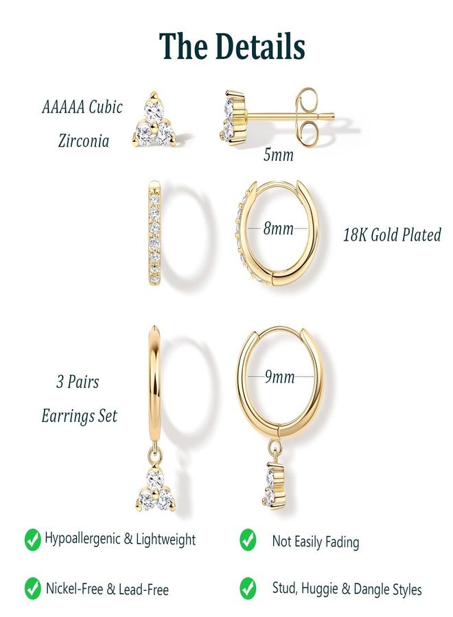 Poxtex طقم أقراط بوكستكس الذهبية الصغيرة، أقراط مرصعة رقيقة مطلية بالذهب عيار 14 قيراطًا، فضة إسترليني مضادة للحساسية، أقراط متدلية للغضروف، حلقات صغيرة مناسبة لثقوب متعددة، مجوهرات عصرية، هدايا للنساء، صغيرة، نحاس، مكعبة - Image 5