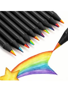 Y&D Black Wooden Rainbow Colored Pencils, 30 Pieces Pencils for Kids, 7 Color in 1 Multi Pencil Assorted Colors Drawing, Coloring, Sketching, Art Supplies  - Image 1
