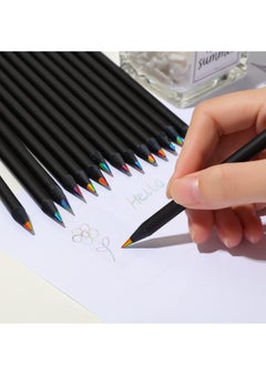 Y&D Black Wooden Rainbow Colored Pencils, 30 Pieces Pencils for Kids, 7 Color in 1 Multi Pencil Assorted Colors Drawing, Coloring, Sketching, Art Supplies  - Image 2