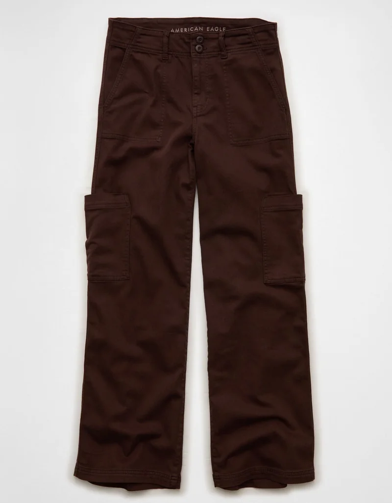 AE Stretch Super High-Waisted Wide-Leg Cargo Pant