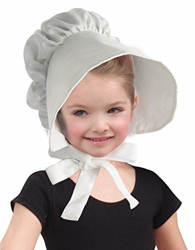 Rubies White Colonial Bonnet for Kids, Girl's No Size - Image 1