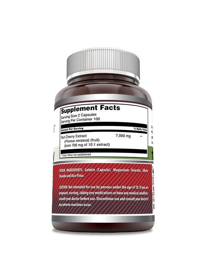 أميزينغ نيوترشن مُكمّل غذائي من مستخلص الكرز الحامض من Amazing Formulas، ٧٠٠ ملغ (١٠:١) لكل حصة | ما يعادل ٧٠٠٠ ملغ | غير مُعدّل وراثيًا | خالٍ من الغلوتين | صُنع في الولايات المتحدة الأمريكية (بدون نكهة، ٢٠٠ كبسولة) - Image 2